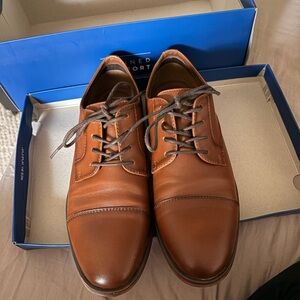 Apt. 9 Men's Tan-Brown Leather Cap-Toe Oxfords